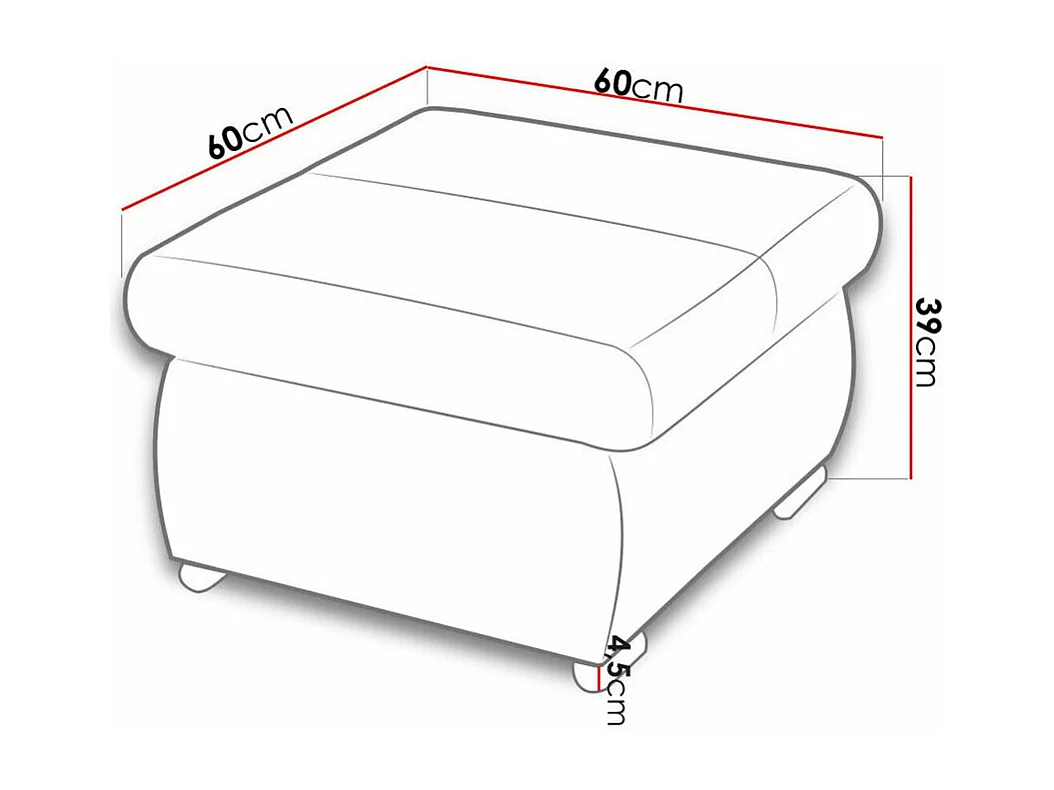 Puf Comfivo 122, Marrón, 39x60x60cm, Tapiz, Patas: Metal