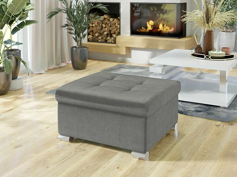 Puf Comfivo 115, Gris, 41x68x70cm, Tapiz, Patas: Plástico