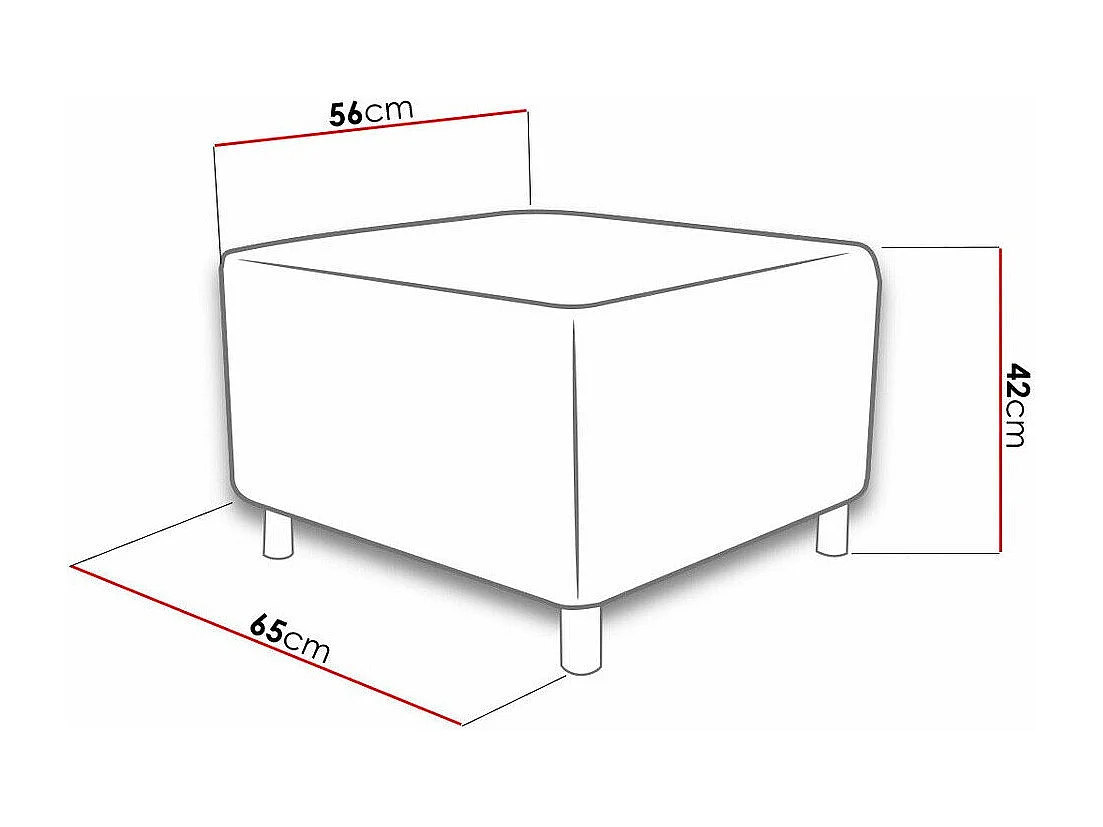 Puf Comfivo 126, Marrón, 42x56x65cm, Tapiz, Patas: Plástico