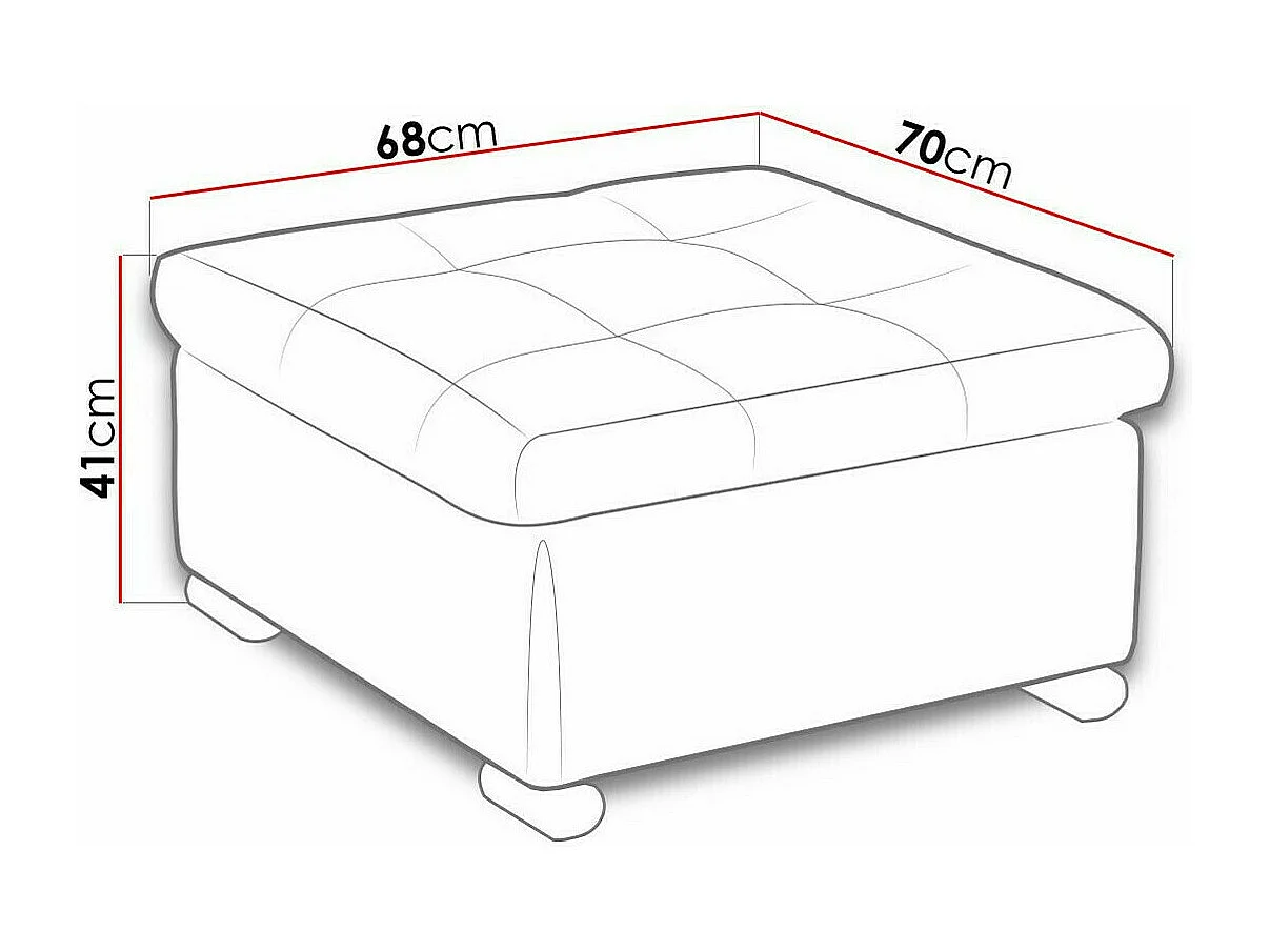 Puf Comfivo 115, Gris, 41x68x70cm, Tapiz, Patas: Plástico