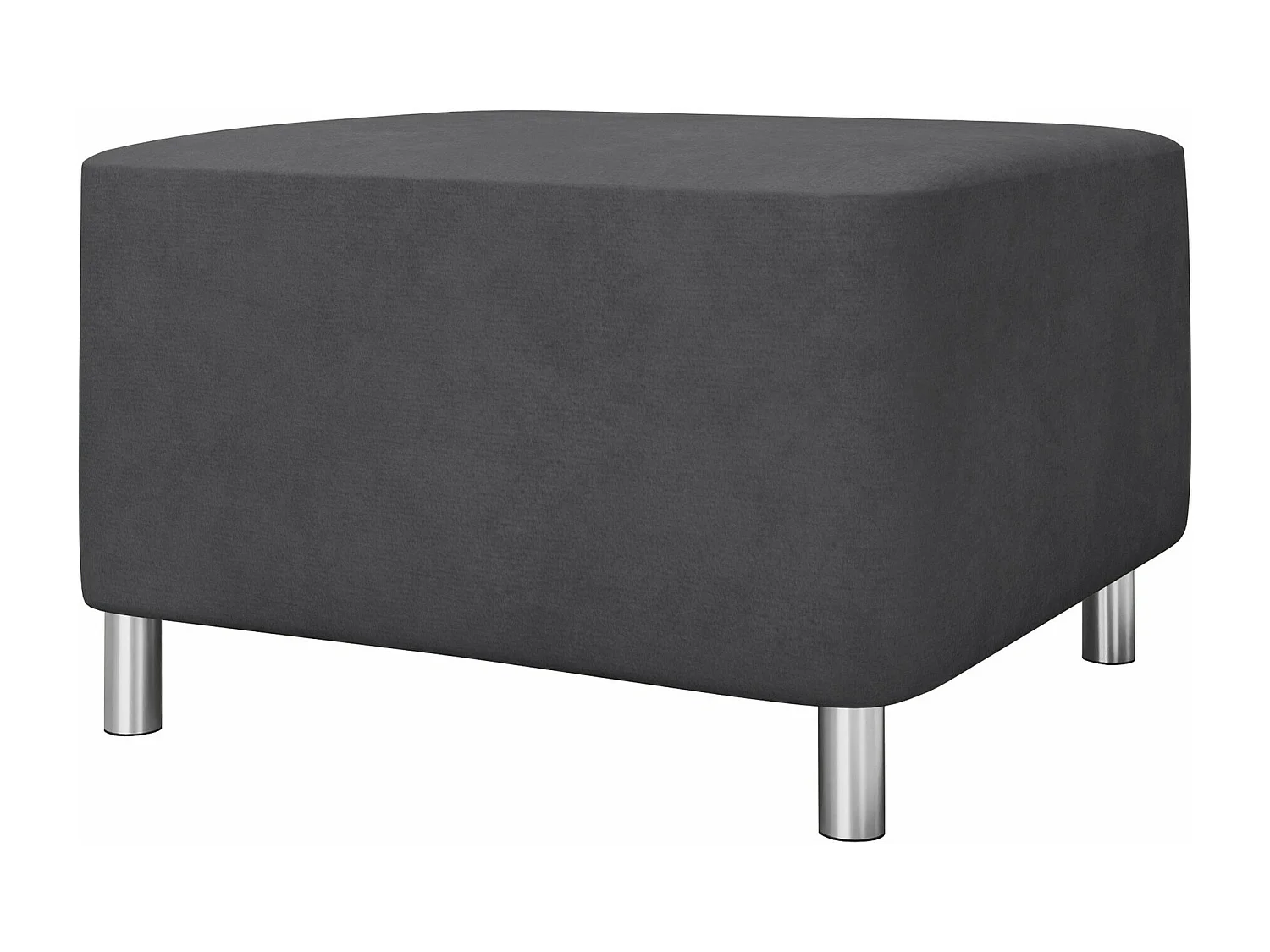 Pouf Comfivo 126, Gris, 42x56x65cm, Tissu, Pieds: Plastique