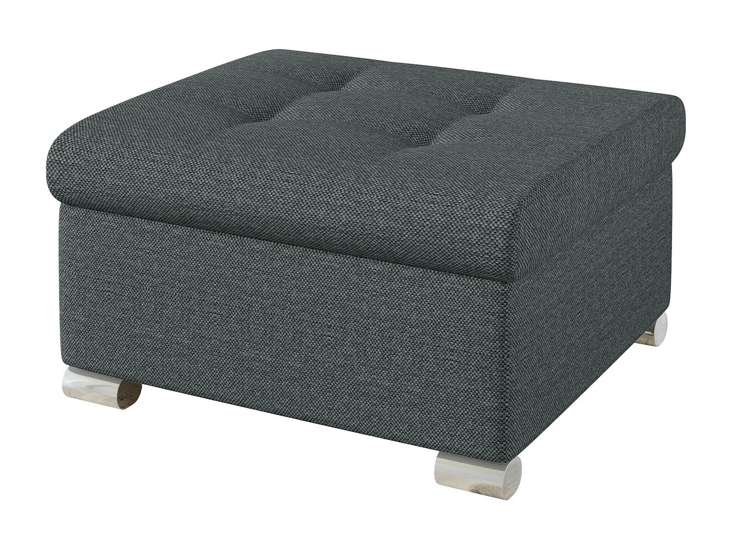 Pouf Comfivo 115, Gris, 41x68x70cm, Tissu, Pieds: Plastique