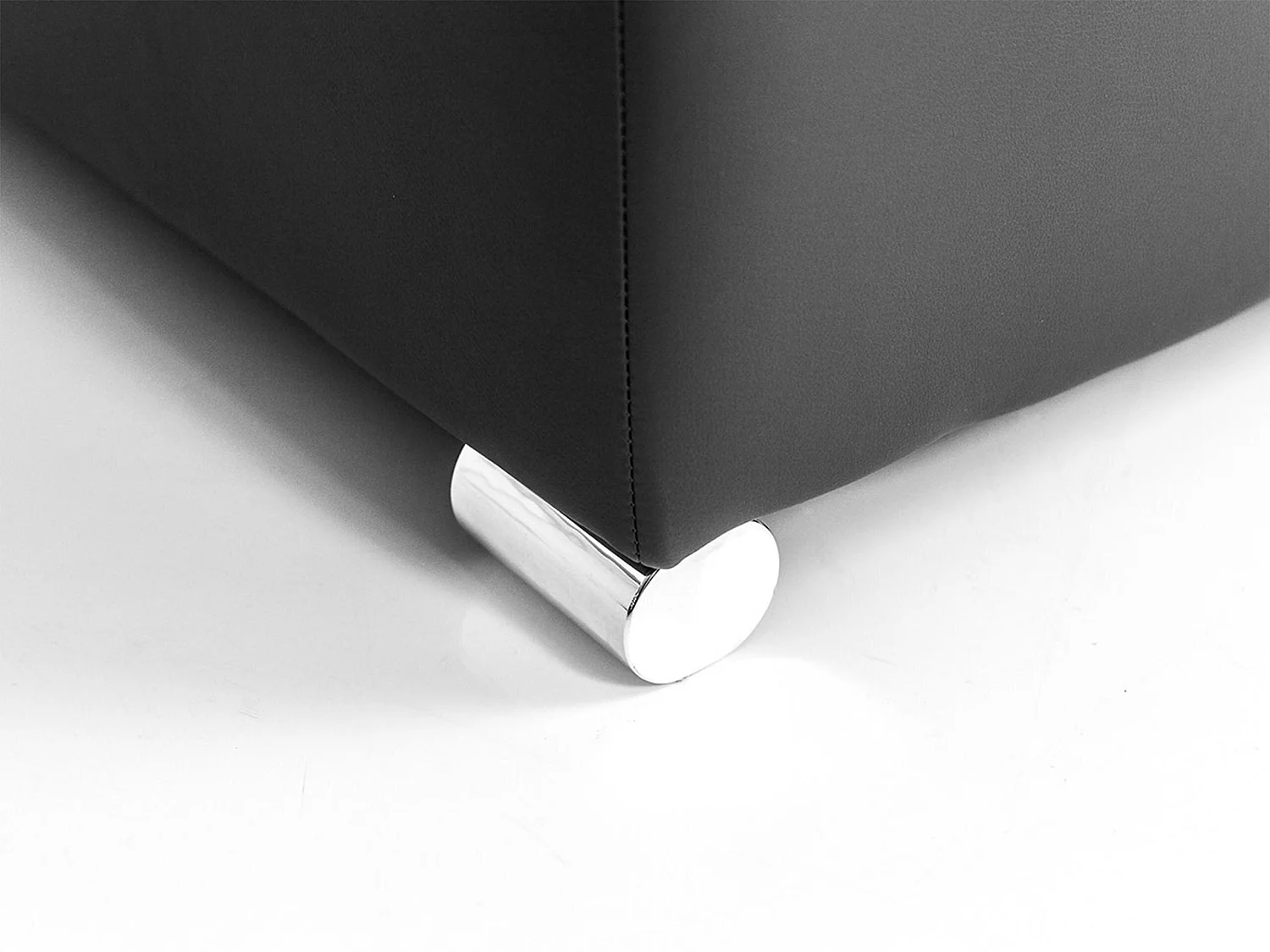 Pouf Comfivo 115, Gris, 41x68x70cm, Tissu, Pieds: Plastique