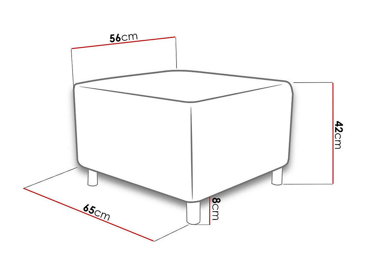 Puf Comfivo 126, Marrón, 42x56x65cm, Tapiz, Patas: Plástico