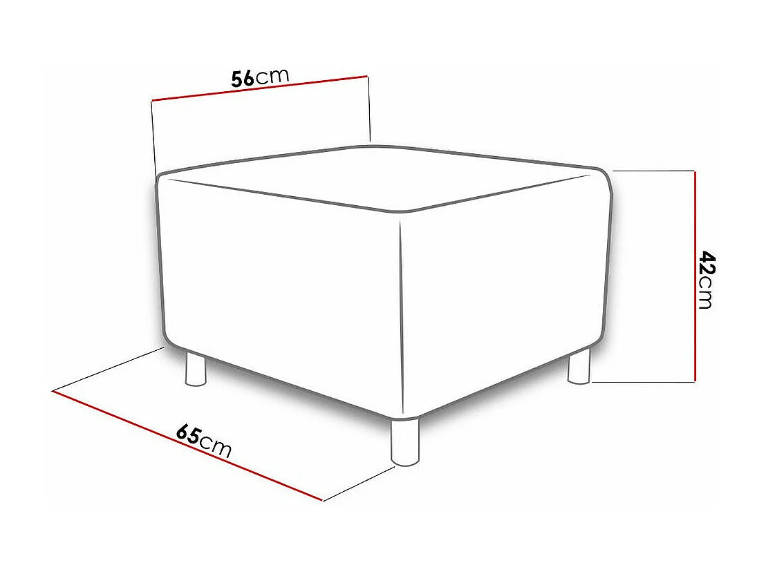 Puf Comfivo 126, De color marrón claro, 42x56x65cm, Tapiz, Patas: Plástico