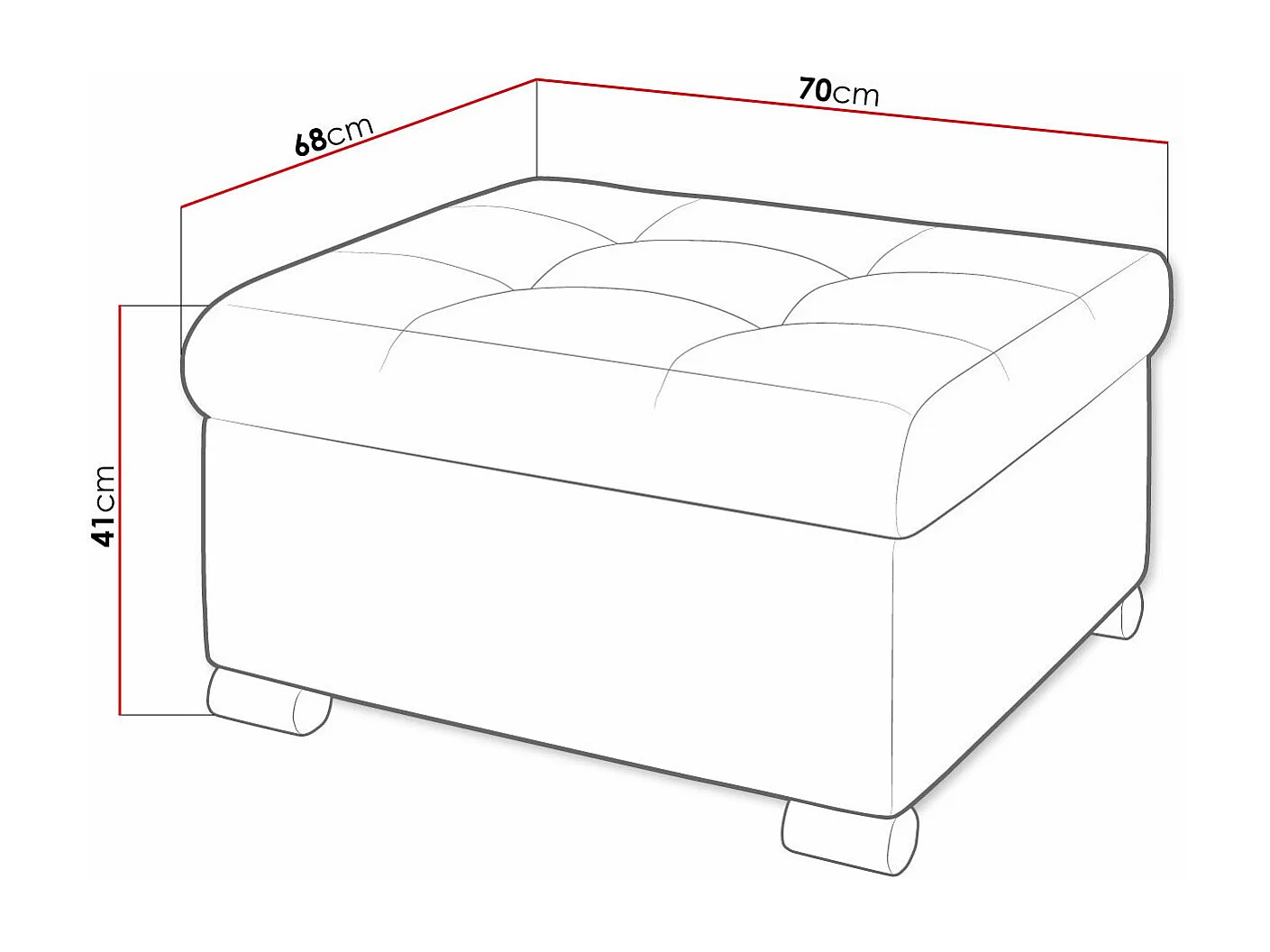 Puf Comfivo 115, Azul, 41x68x70cm, Tapiz, Patas: Plástico