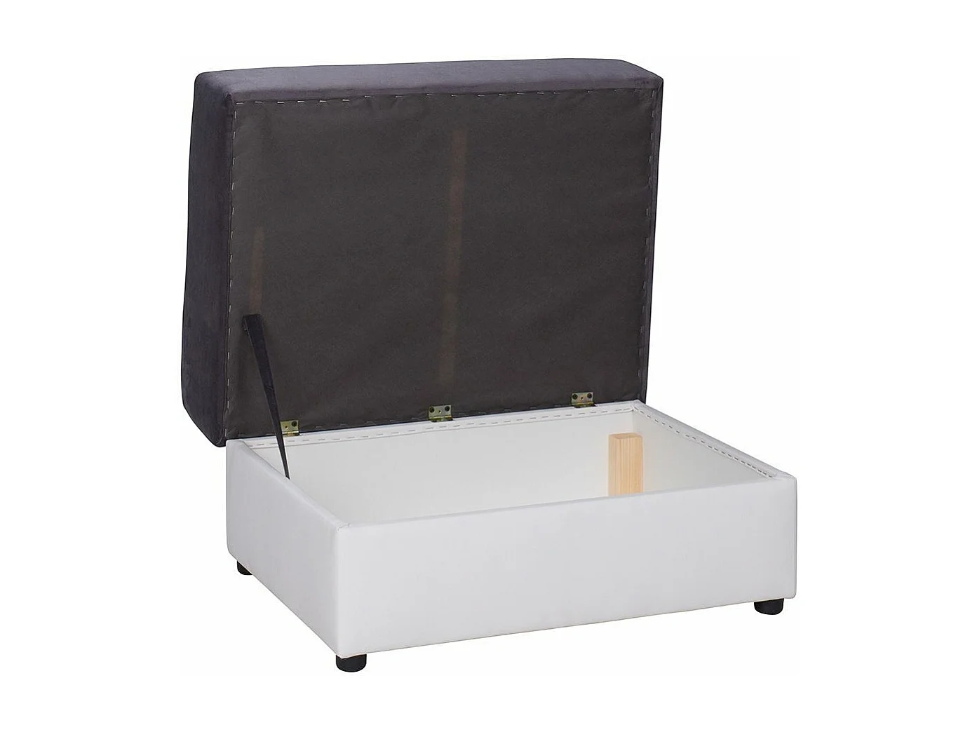 Puf Providence 185, Gris, 40x60x80cm, Tapiz, Patas: Plástico