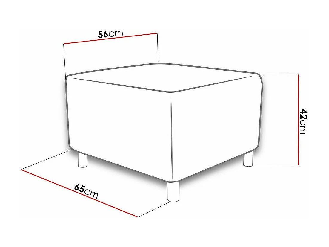 Puf Comfivo 126, Amarillo, 42x56x65cm, Tapiz, Patas: Plástico