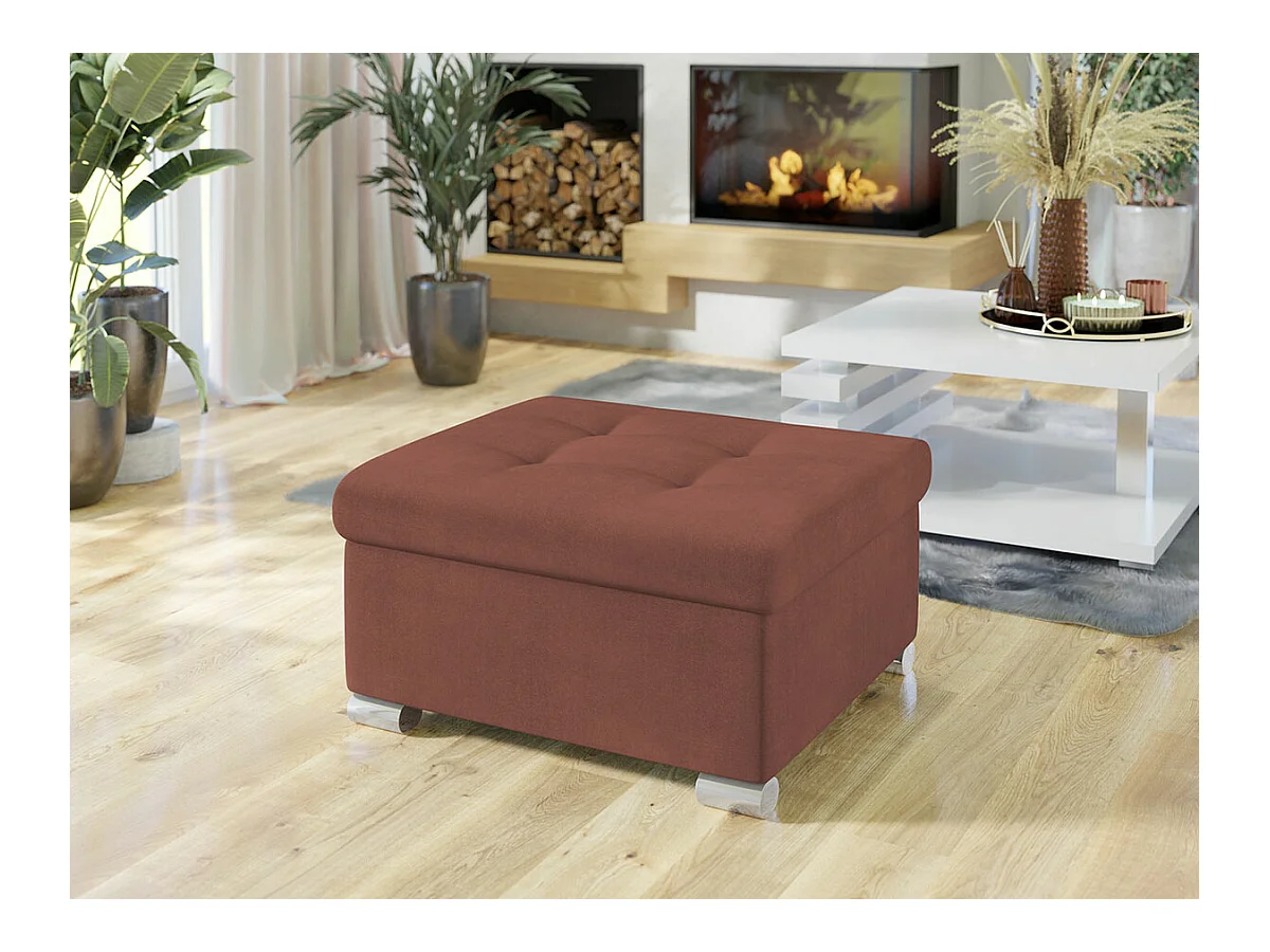Pouf Comfivo 115, Rose, 41x68x70cm, Tapisserie, Pieds: Plastique