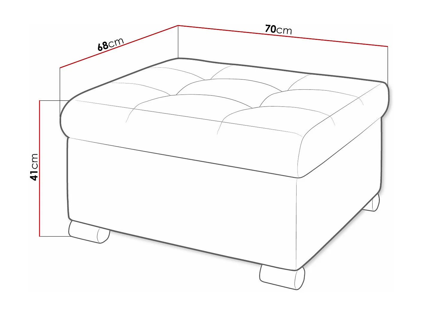Puf Comfivo 115, Marrón, 41x68x70cm, Tapiz, Patas: Plástico