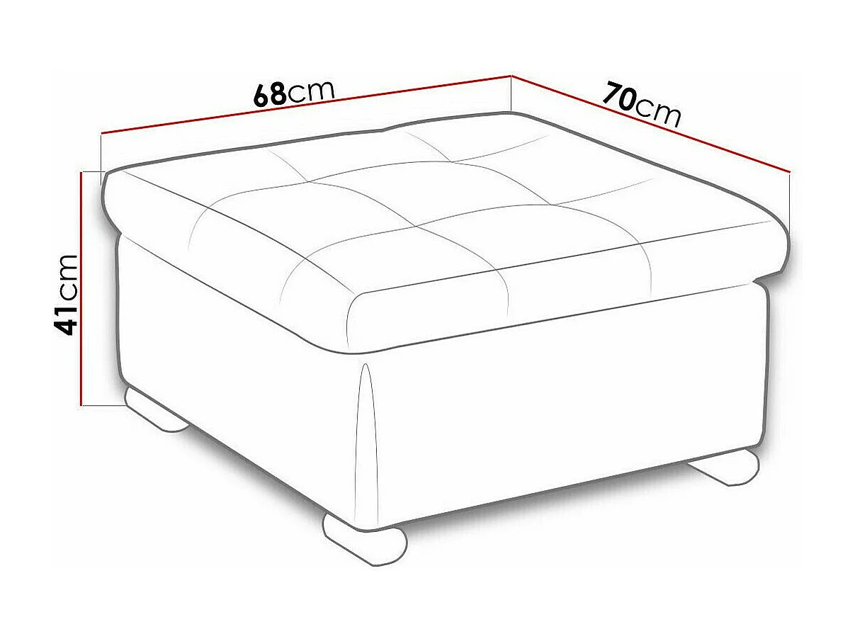 Puf Comfivo 115, Gris, 41x68x70cm, Tapiz, Patas: Plástico