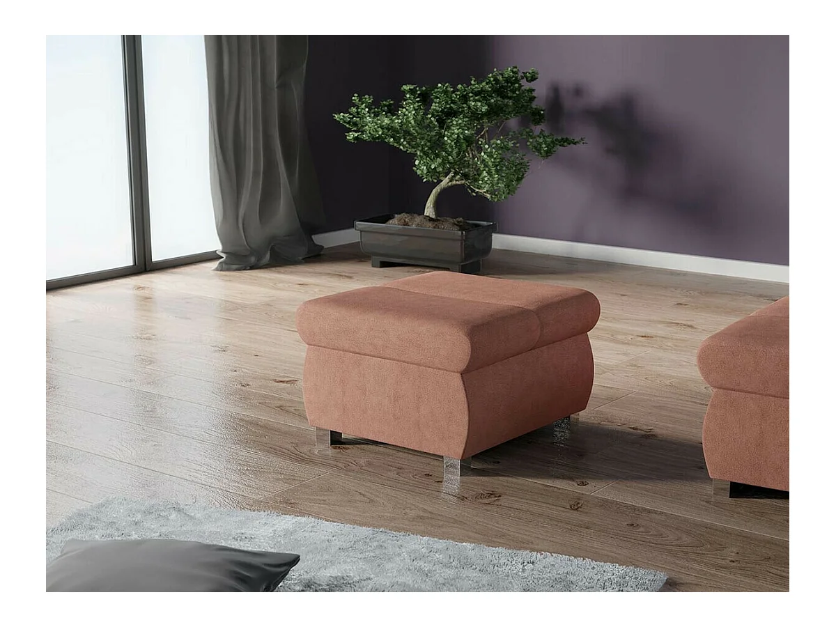 Pouf Comfivo 142, Rose, 39x60x60cm, Tapisserie, Pieds: Métal