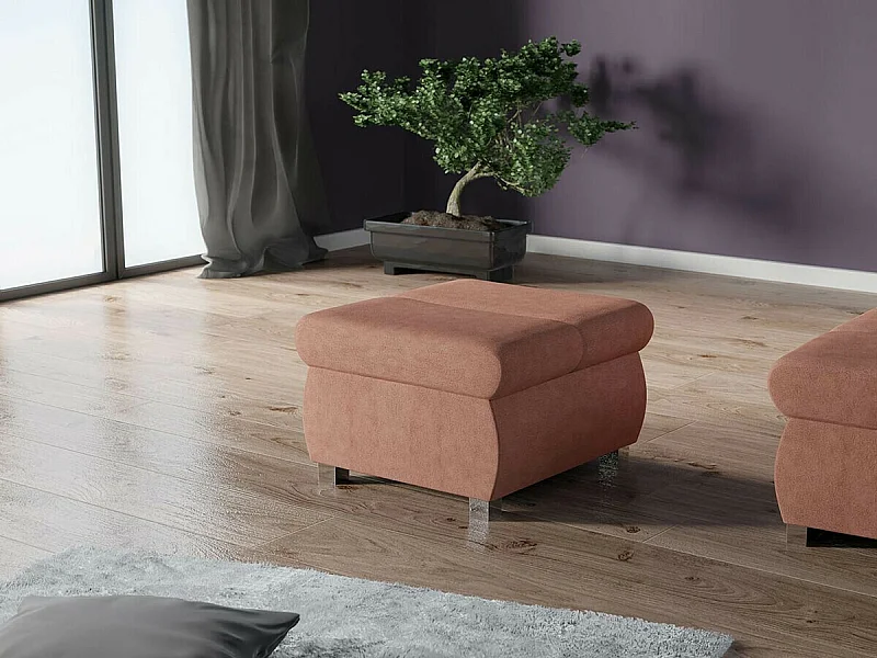 Puf Comfivo 142, Rosa, 39x60x60cm, Tapiz, Patas: Metal