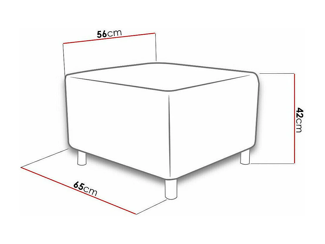 Puf Comfivo 126, Verde, 42x56x65cm, Tapiz, Patas: Plástico