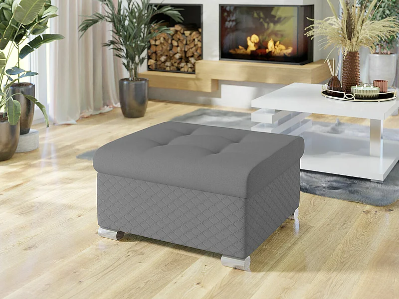 Puf Comfivo 115, Gris, 41x68x70cm, Tapiz, Patas: Plástico
