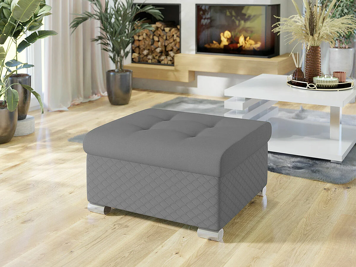 Puf Comfivo 115, Gris, 41x68x70cm, Tapiz, Patas: Plástico