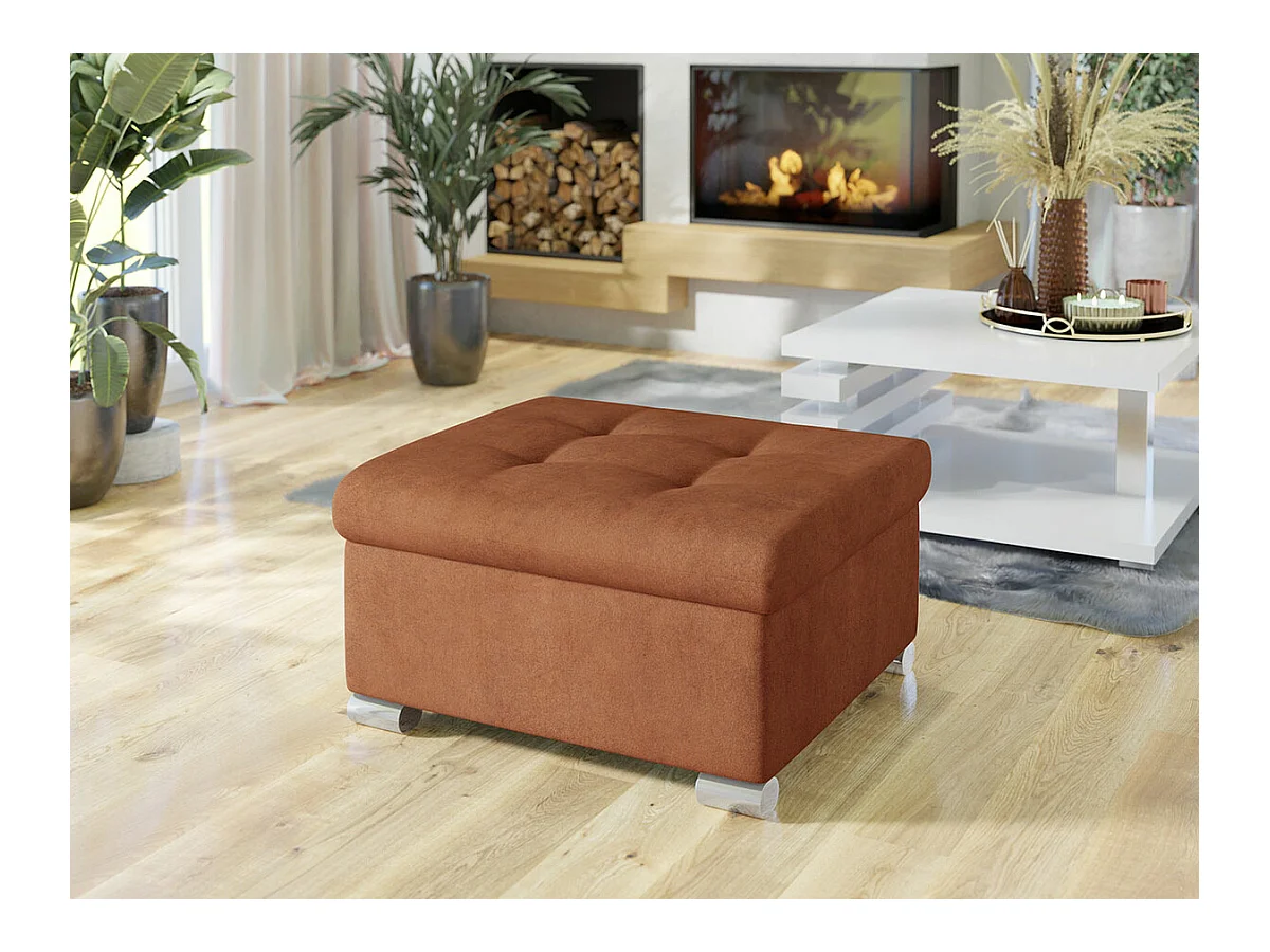 Pouf Comfivo 115, Marron, 41x68x70cm, Tapisserie, Pieds: Plastique