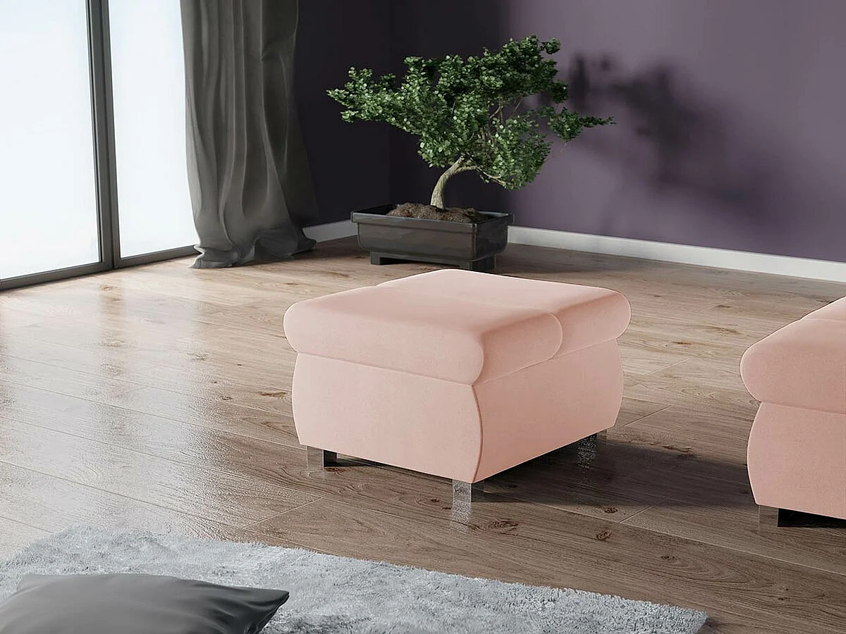 Puf Comfivo 142, Rosa, 39x60x60cm, Tapiz, Patas: Metal