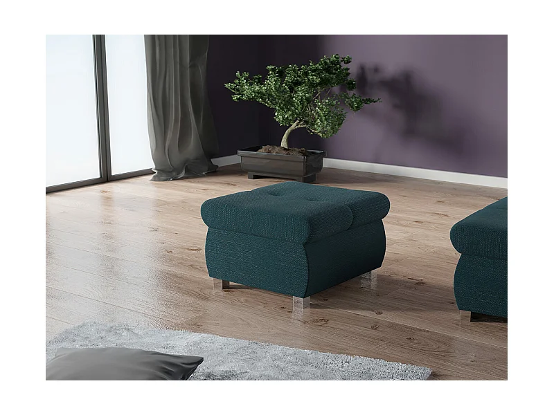 Puf Comfivo 122, Turquesa, 39x60x60cm, Tapiz, Patas: Metal