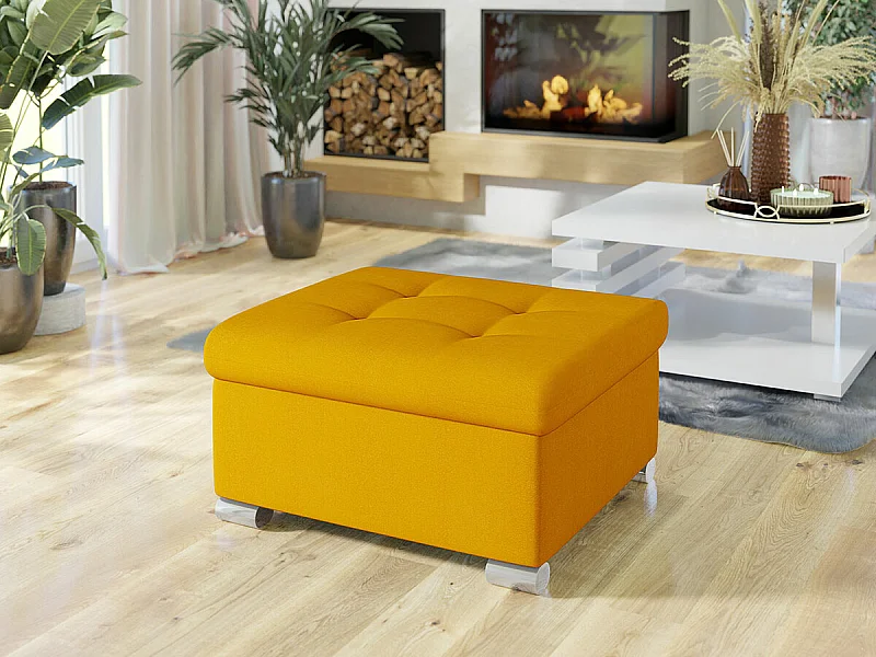 Puf Comfivo 115, Amarillo, 41x68x70cm, Tapiz, Patas: Plástico