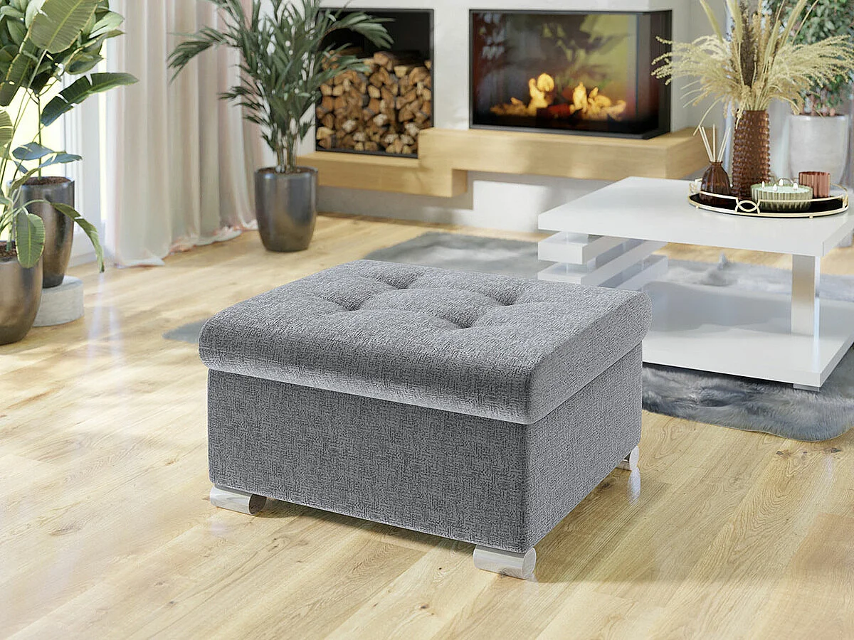 Puf Comfivo 115, Gris, 41x68x70cm, Tapiz, Patas: Plástico