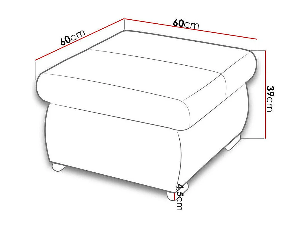 Puf Comfivo 122, Rosa, 39x60x60cm, Tapiz, Patas: Metal