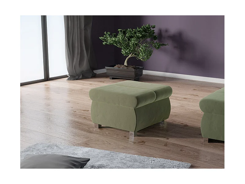 Puf Comfivo 142, Verde, 39x60x60cm, Tapiz, Patas: Metal