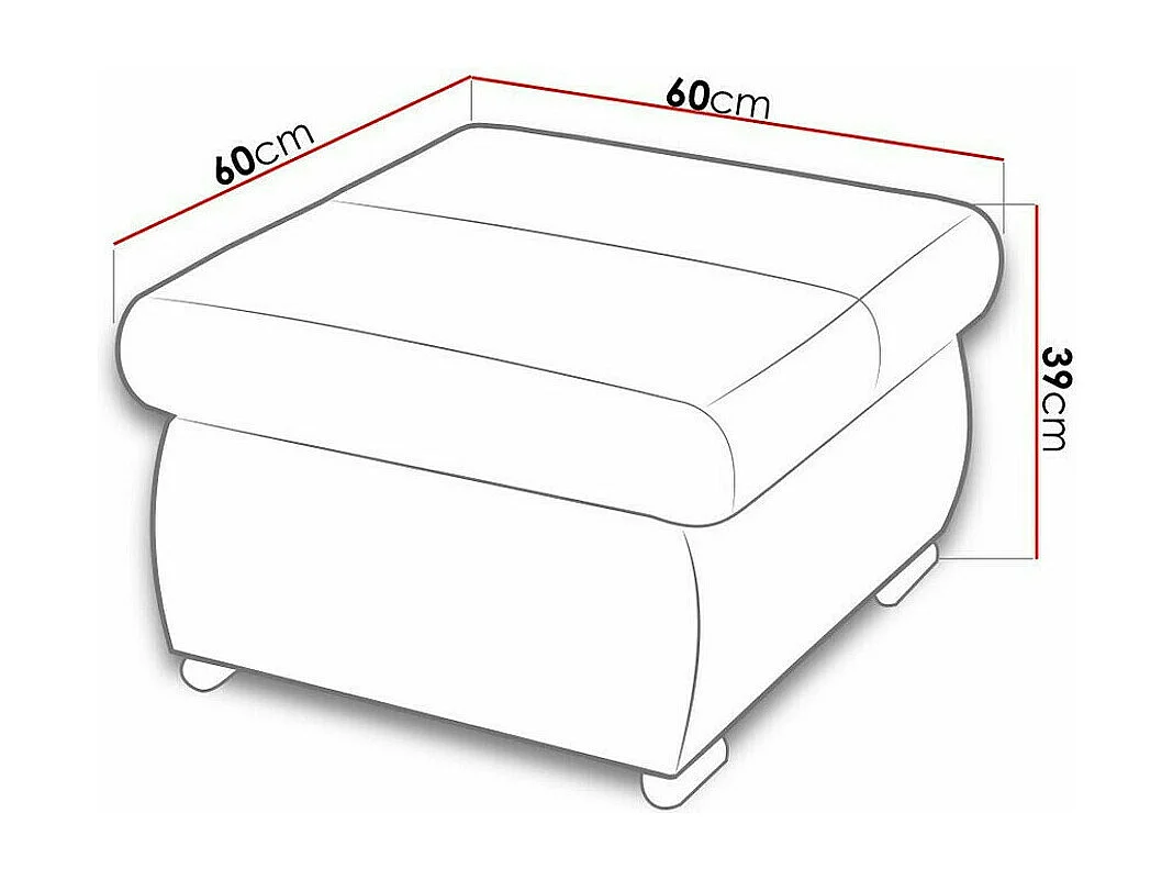 Puf Comfivo 142, Verde, 39x60x60cm, Tapiz, Patas: Metal