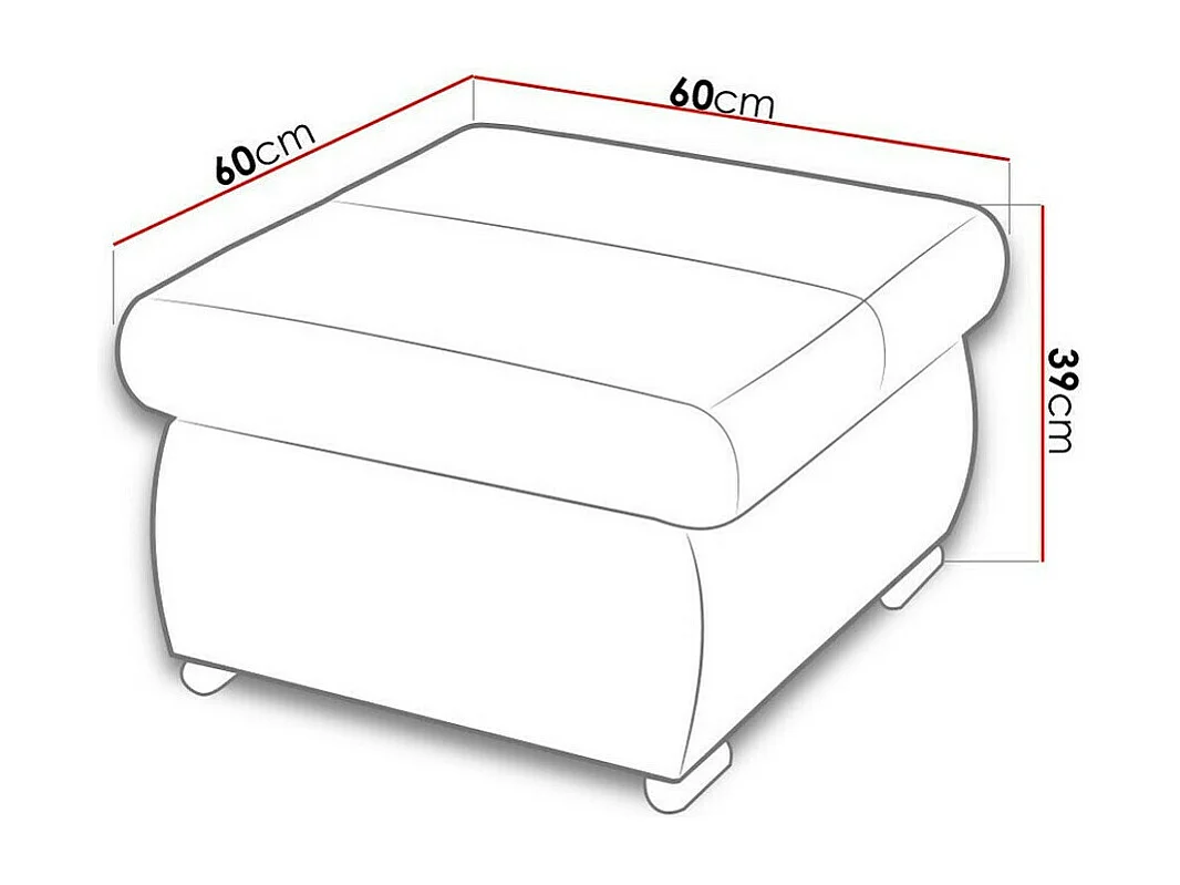 Puf Comfivo 142, Verde, 39x60x60cm, Tapiz, Patas: Metal