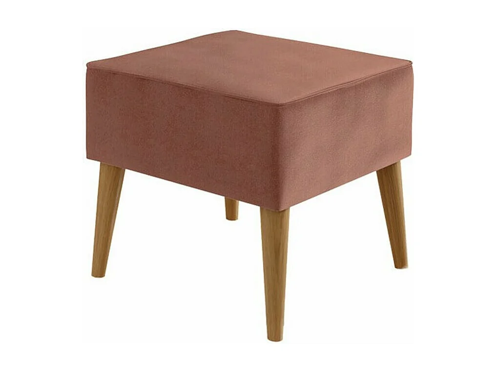 Pouf Comfivo 205, Rose, 41x45x45cm, Tapisserie, Pieds: Bois