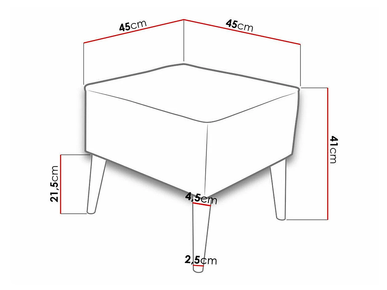 Puf Comfivo 205, Rosa, 41x45x45cm, Tapiz, Patas: Madera