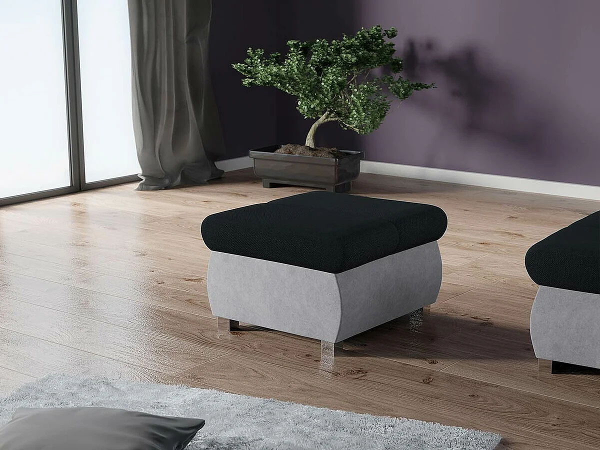 Puf Comfivo 142, Gris, 39x60x60cm, Tapiz, Patas: Metal