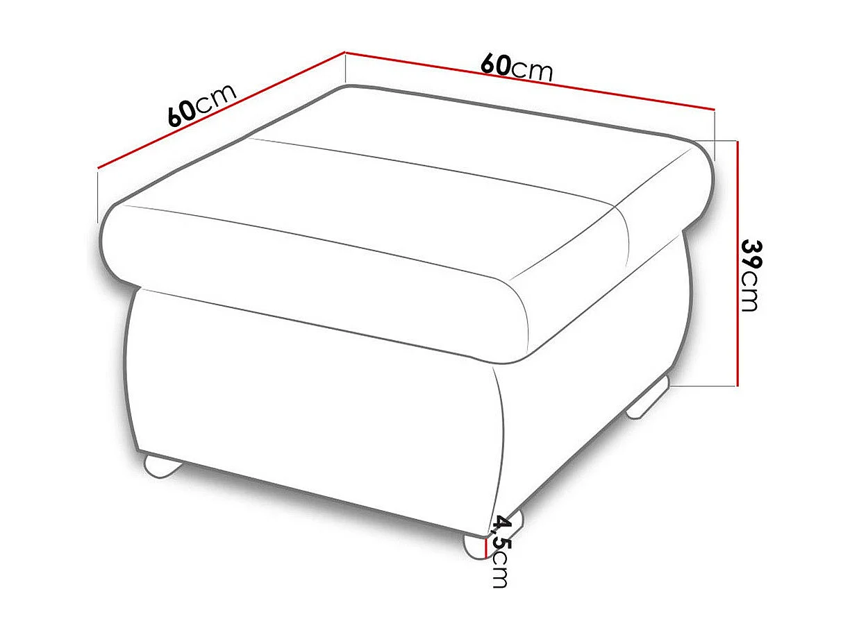 Puf Comfivo 142, Gris, 39x60x60cm, Tapiz, Patas: Metal
