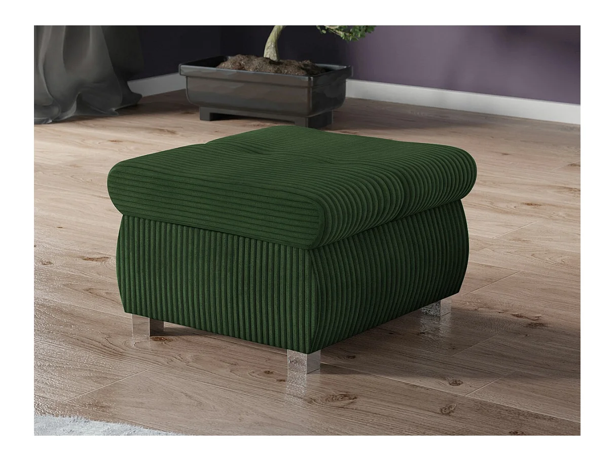 Pouf Comfivo 122, Vert, 39x60x60cm, Tapisserie, Pieds: Métal