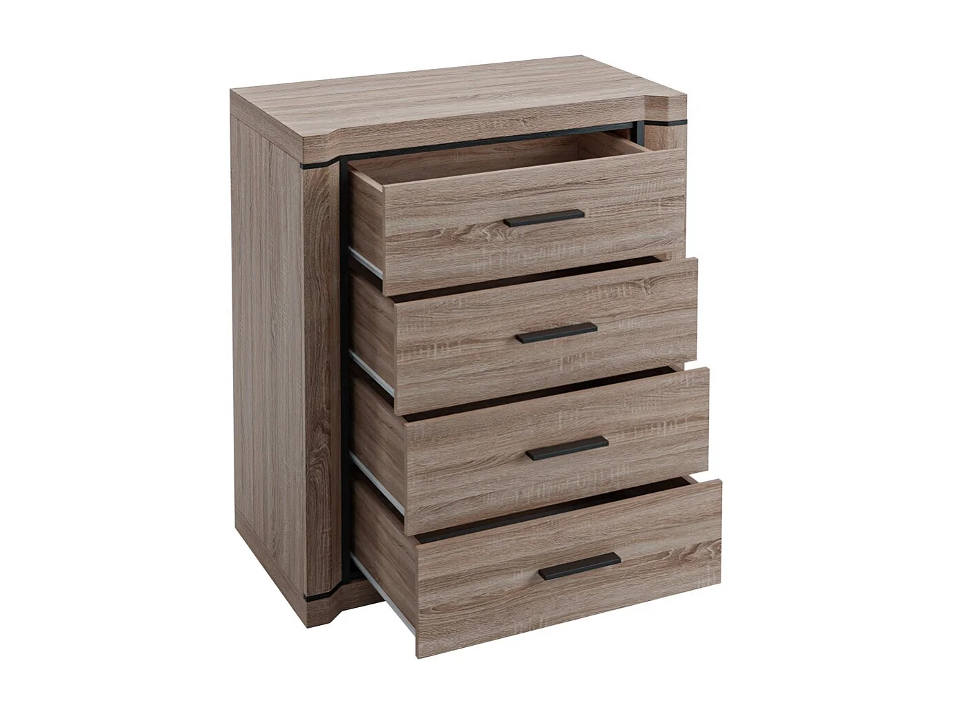 Cómoda Lorelie 103, Com gavetas, Número de gavetas: 4, 9x8x4cm