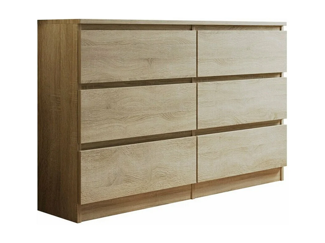 Cómoda Comfivo 186, Roble Sonoma, Con cajones, Número de cajones: 6, 77x120x30cm
