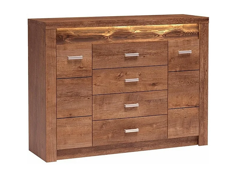 Commode Serfeno 104, Frêne, Tiroirs et portes, Nombre de tiroirs: 4, 104x137x42cm