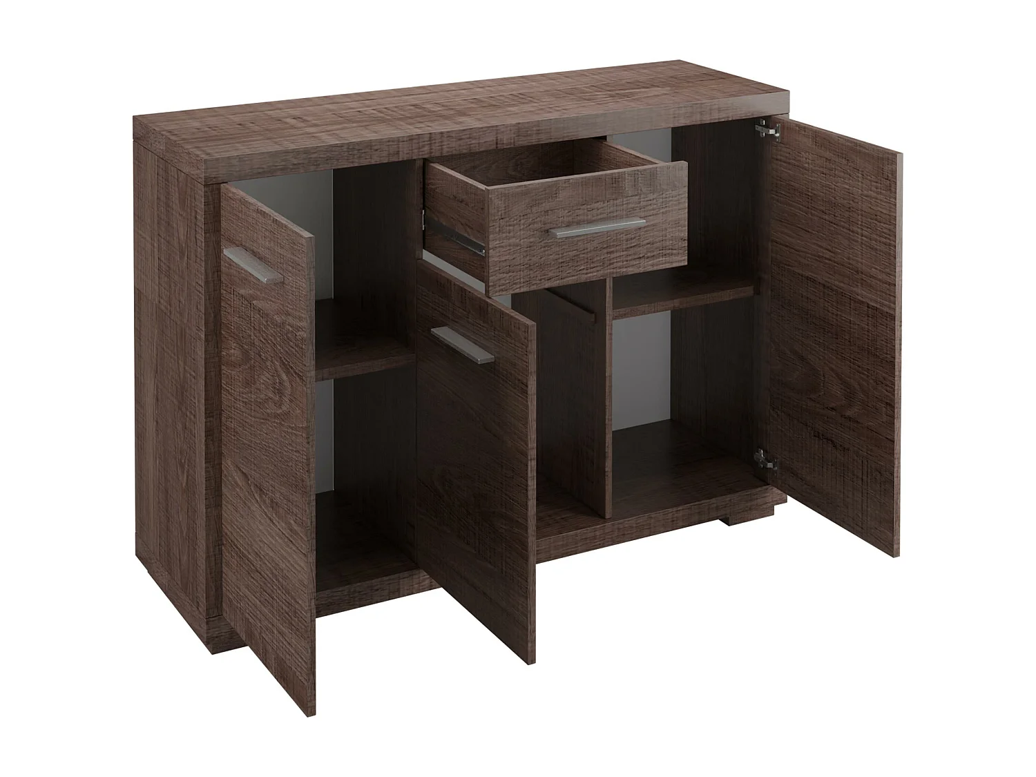 Commode Fiomeri 103, Chêne santana, Tiroirs et portes, Nombre de tiroirs: 1, 91x127x41cm