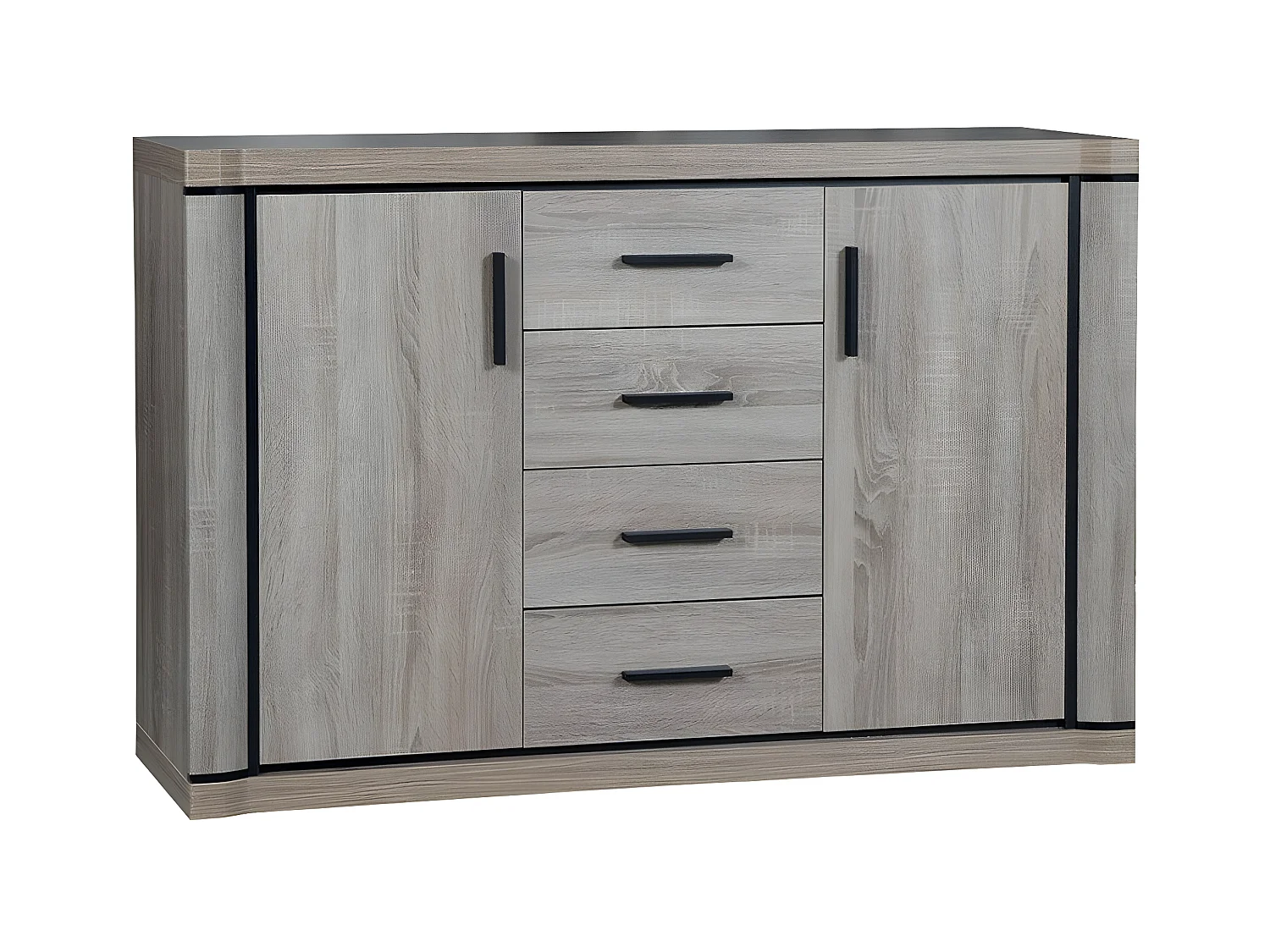Commode Lorelie 104, Truffe chêne, Avec tiroirs et portes, Nombre de tiroirs: 4, 91x137cm