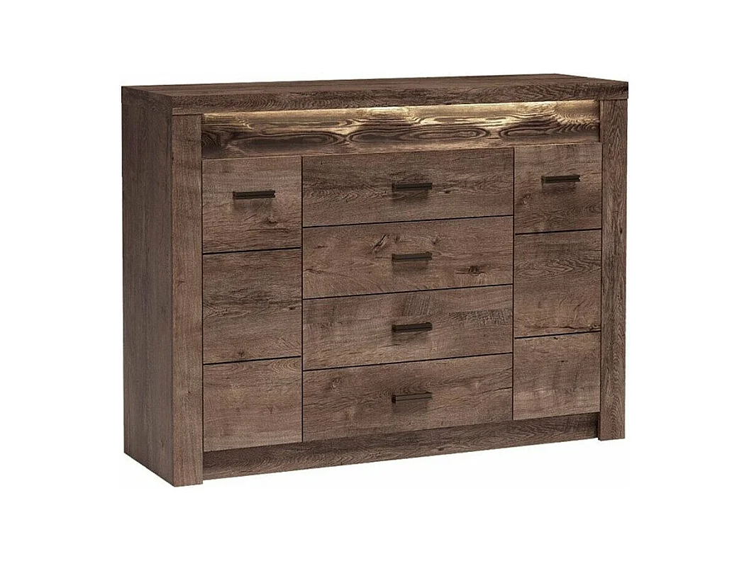 Commode Serfeno 104, Chêne sombre, Avec tiroirs et portes, Nombre de tiroirs: 4, 104x42cm