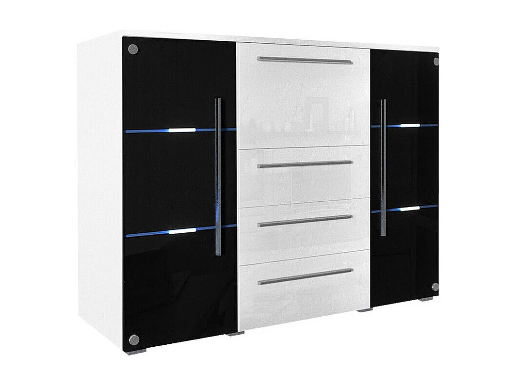 Cómoda Nashville 101, Con cajones y puertas, Número de cajones: 3, 115x136x39cm