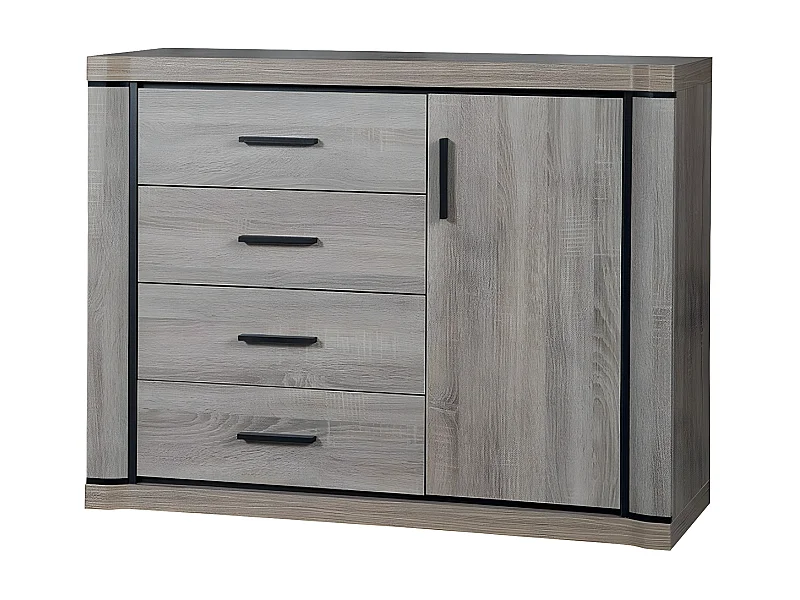 Cómoda Lorelie 102, Com gavetas e portas, Número de gavetas: 4