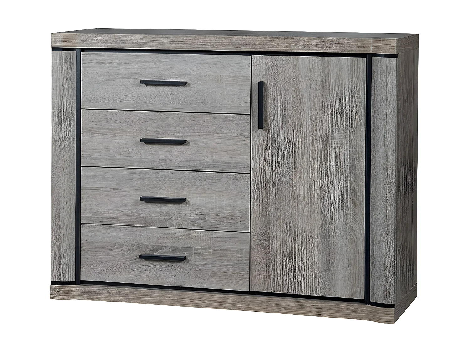 Cómoda Lorelie 102, Com gavetas e portas, Número de gavetas: 4