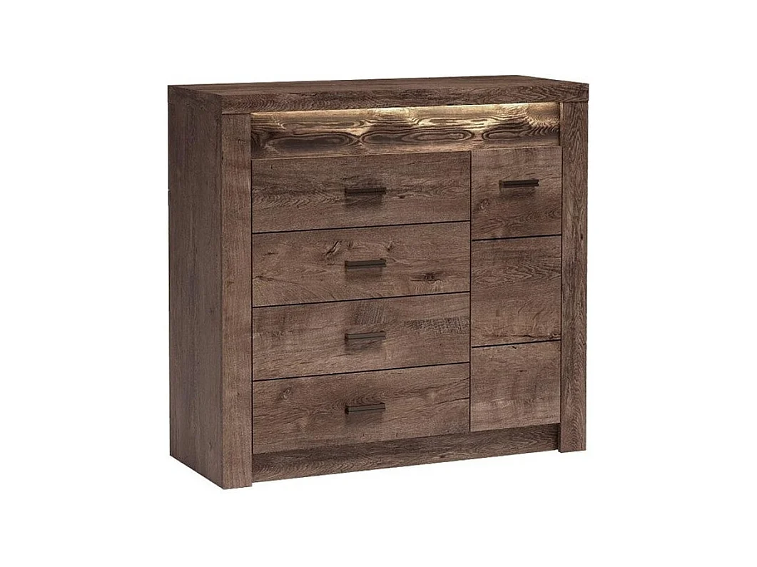 Commode Serfeno 115, Chêne sombre, Avec tiroirs et portes, Nombre de tiroirs: 4, 104x42cm