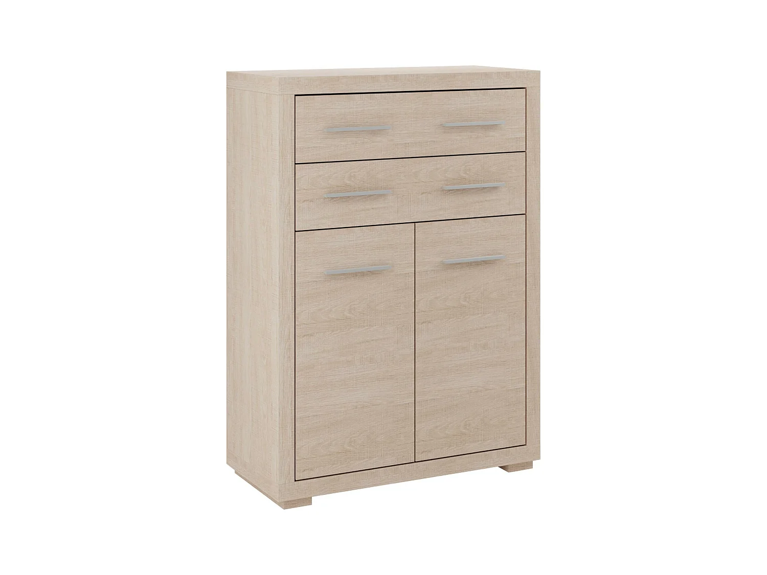 Commode Fiomeri 104, Chêne santana, Avec tiroirs et portes, Nombre de tiroirs: 2, 123cm