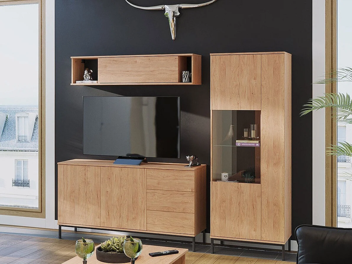 Cómoda Lomsore 104, Com gavetas e portas, Número de gavetas: 3