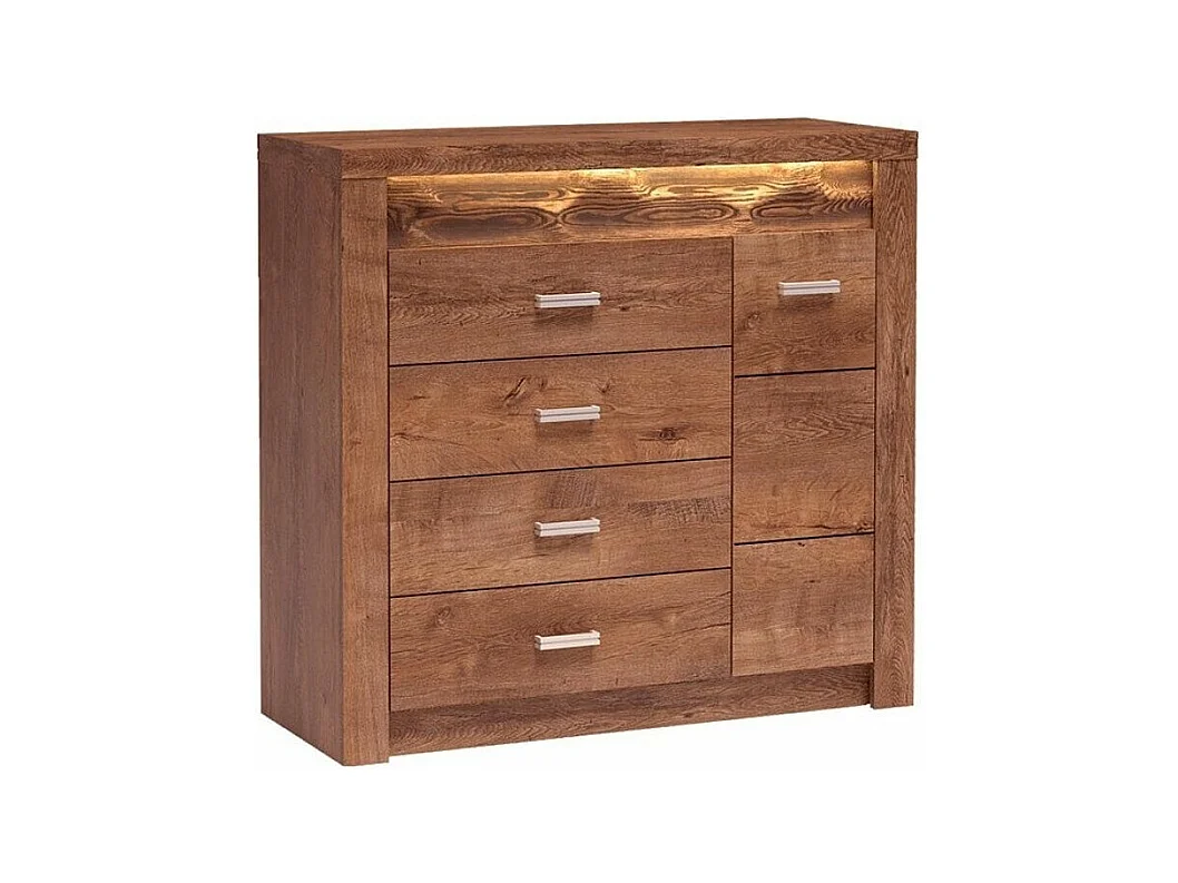 Cómoda Serfeno 115, Fresno, Con cajones y puertas, Número de cajones: 4, 104x109x42cm