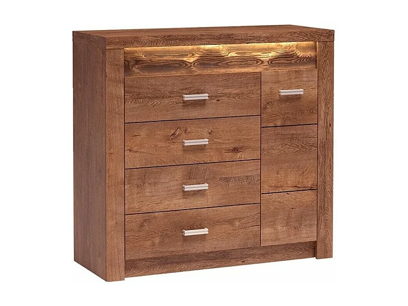 Commode Serfeno 115, Frêne, Tiroirs et portes, Nombre de tiroirs: 4, 104x109x42cm