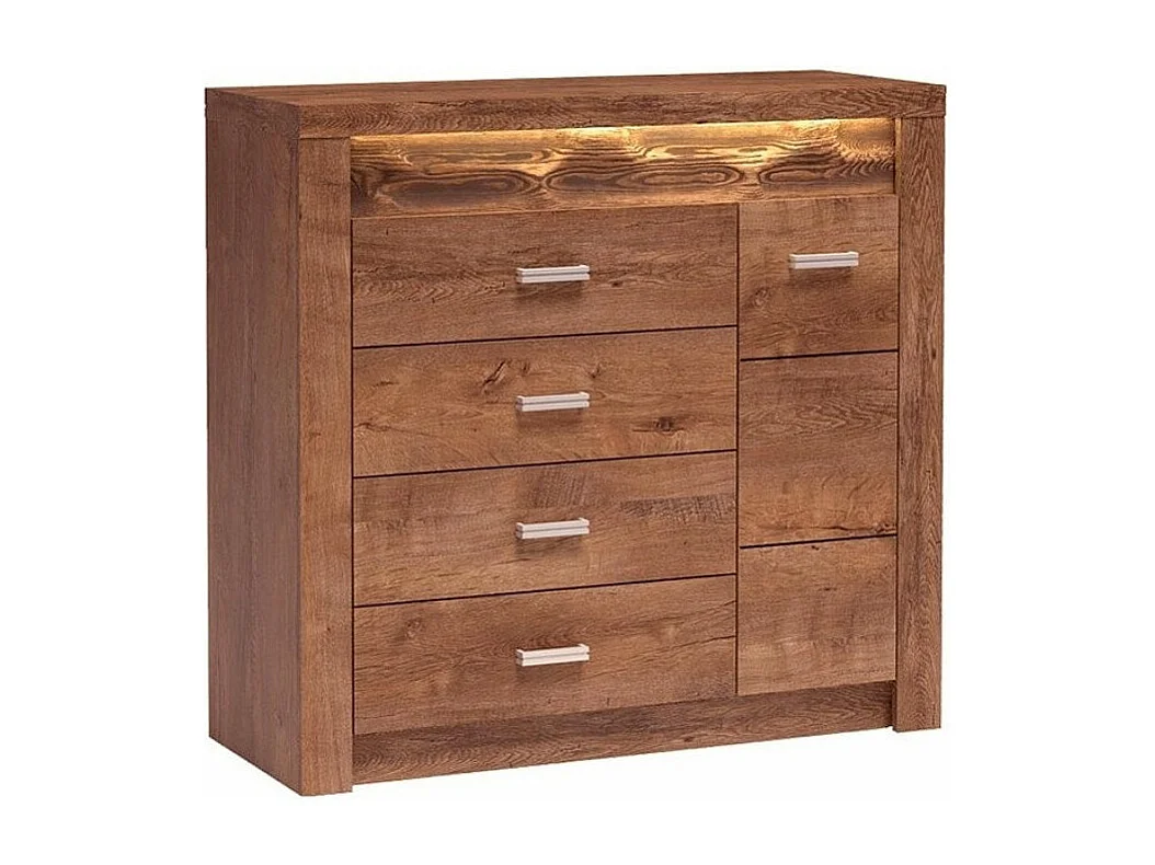 Commode Serfeno 115, Frêne, Avec tiroirs et portes, Nombre de tiroirs: 4, 104x109x42cm