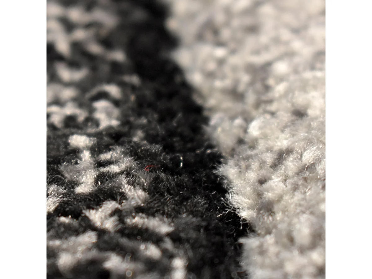 tapis salle à manger 200x290 tissé gris rectangle motif géométrique BI 61